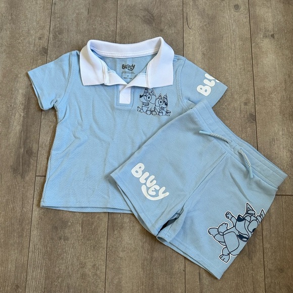 Bluey Toddler Boys Short Sleeve Polo Top and Shorts Set 3T - Picture 11 of 11